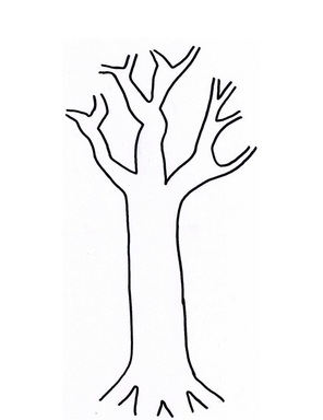 Free printable craft for kids Autumn Fall tree glue activity with template