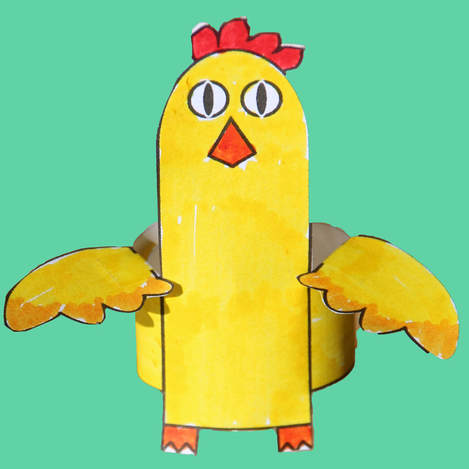 Chicken Finger Puppet kids craft with free printable template and instructions.