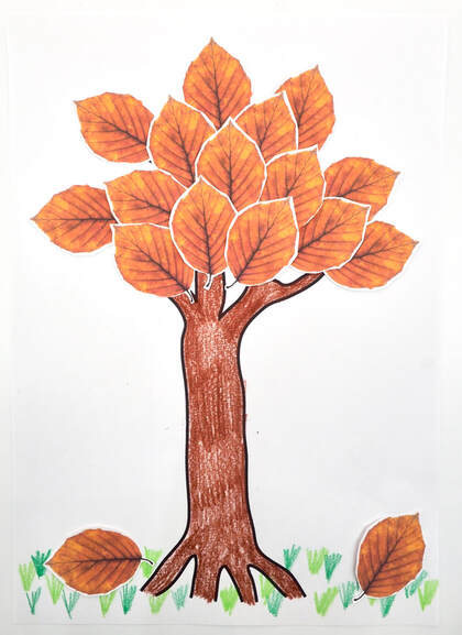 Free craft for kids autumn tree glue activity. Craftnhome.com