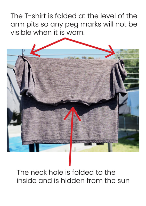 How to hang T-shirts on the clothes line to avoid sun fading