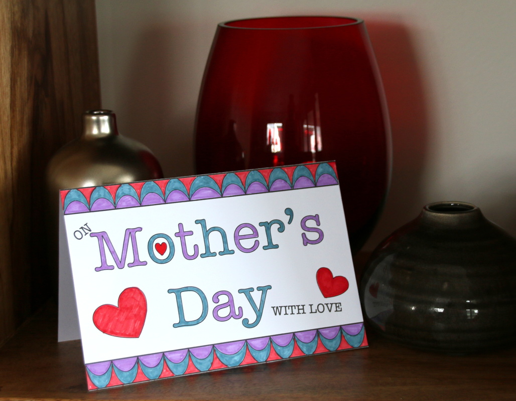 Free printable template for Mother's Day Card Craft for Kids