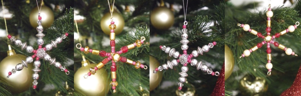 How to make Beaded Christmas Stars using Eye Pins