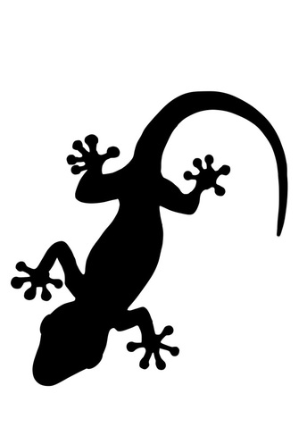 Free craft instructions and printable templates for dot painting Gecko craft for kids.