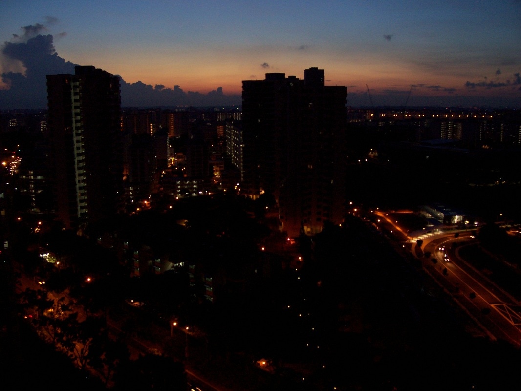 Sunrise over Singapore. Bishan Area.