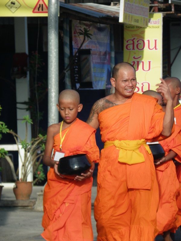 Phuket, Thailand, Monks collecting Alms