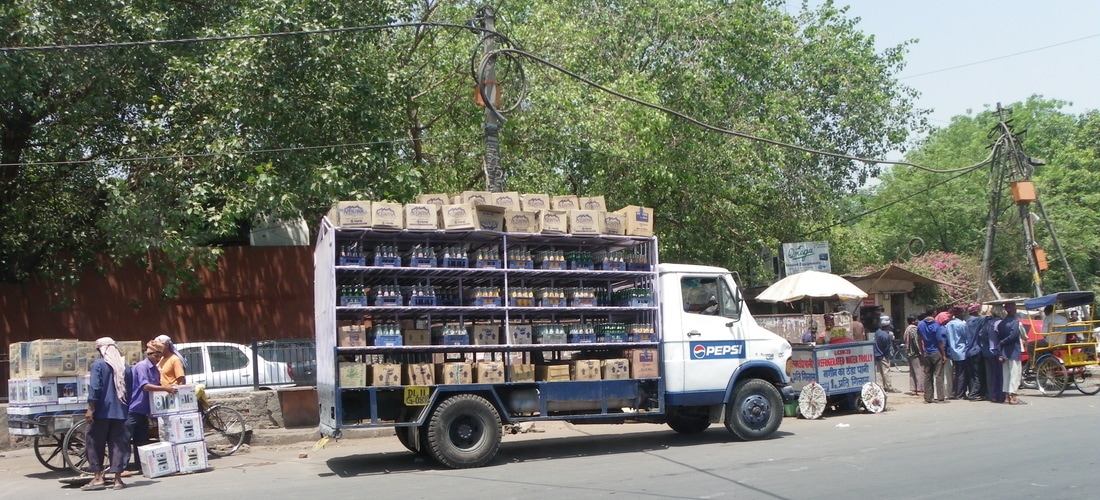 The Streets of Delhi, India. Pepsi.