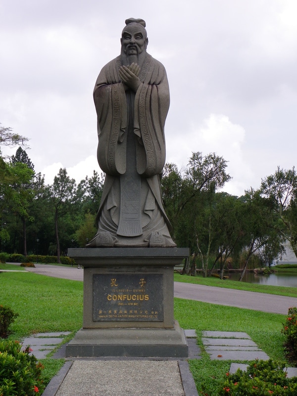 Jurong Lake Gardens -  Singapore Japanese and Chinese Gardens. Confucius Statue.