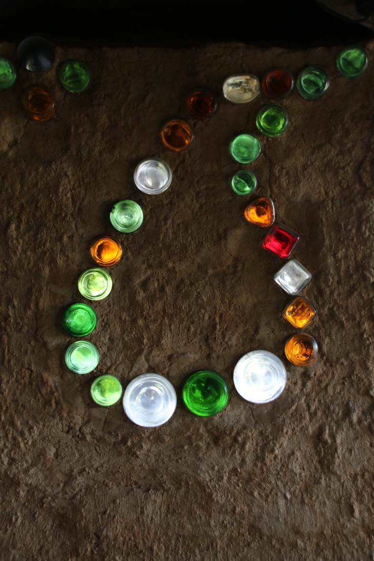 Recycled Bottles in the walls,  Adobe Abode, Mallacoota