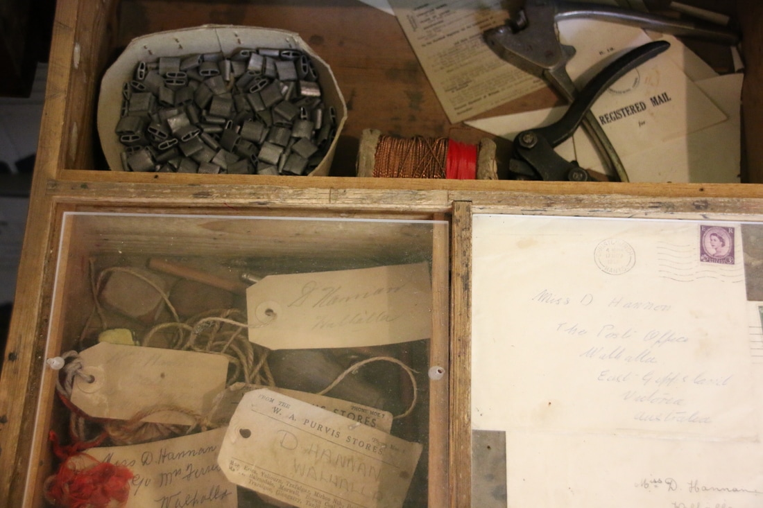 Lead seals for the mail bags and the Crimping Tools, Old Walhalla Post Office Museum, Walhalla, Victoria, Australia