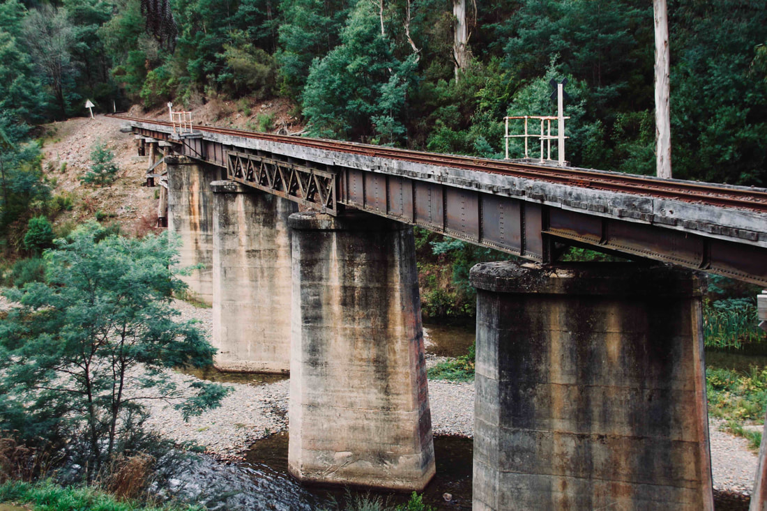 Walhalla Goldfields Railway, Thomson River railway bridge, Victoria, Australia