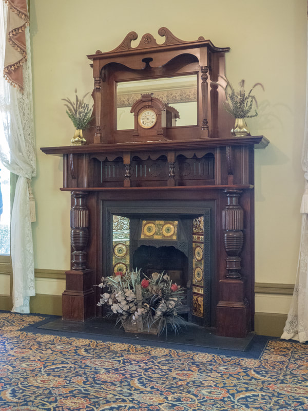 Historic Coolart Homestead, Mornington Peninsula, Australia.  Vintage fireplace.
