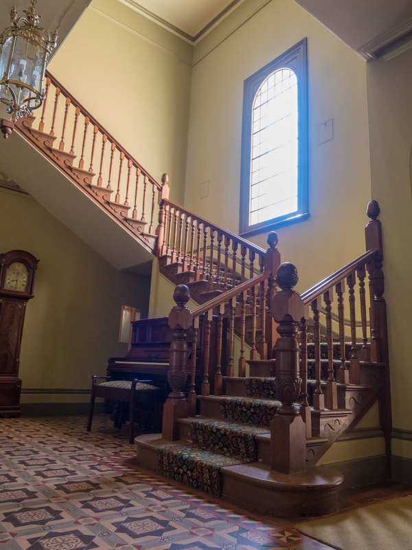 Historic Coolart Homestead, Mornington Peninsula, Australia.  Staircase.
