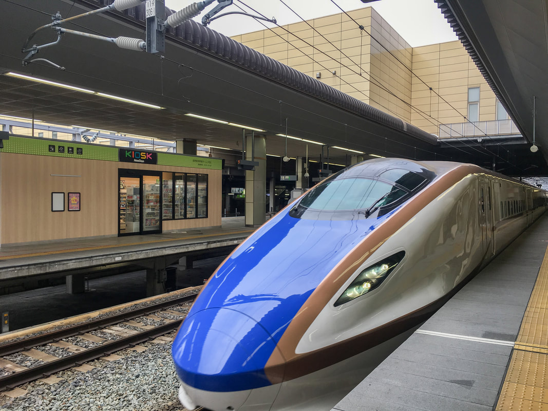 Shinkansen (Bullet Train) at the station, Japan