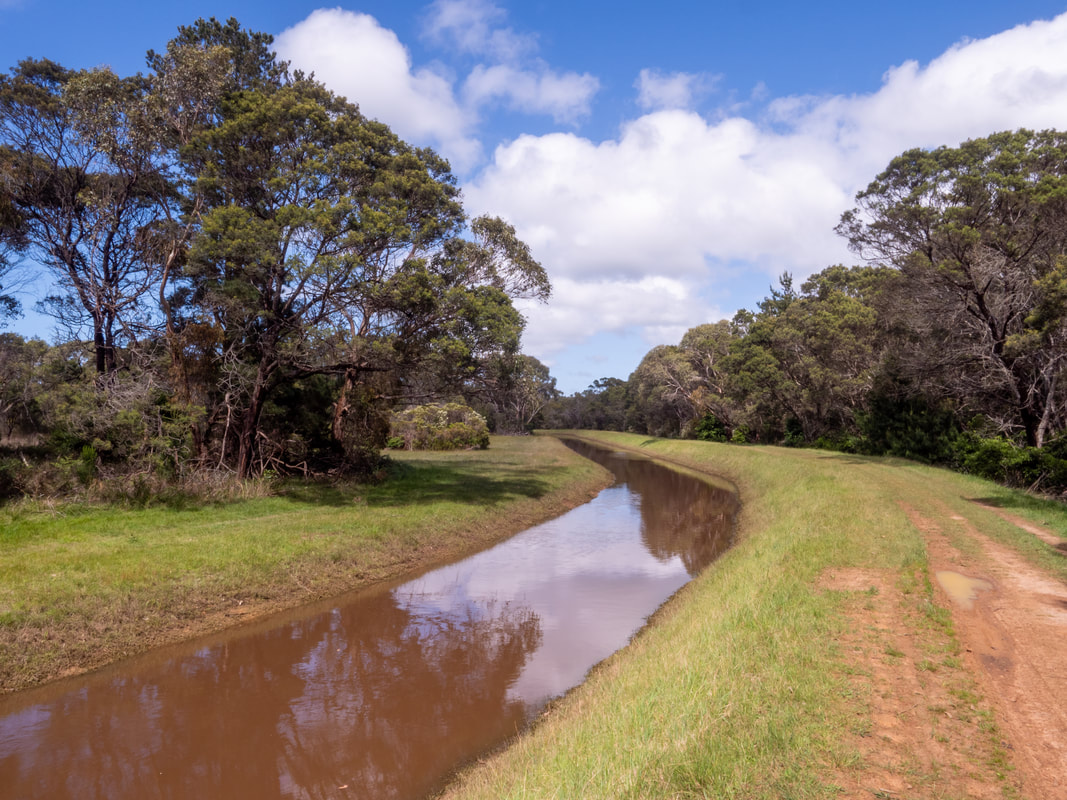 Devilbend Natural Features Reserve. Reservoir. Mornington Peninsula, Victoria, Australia. Catch Drains.