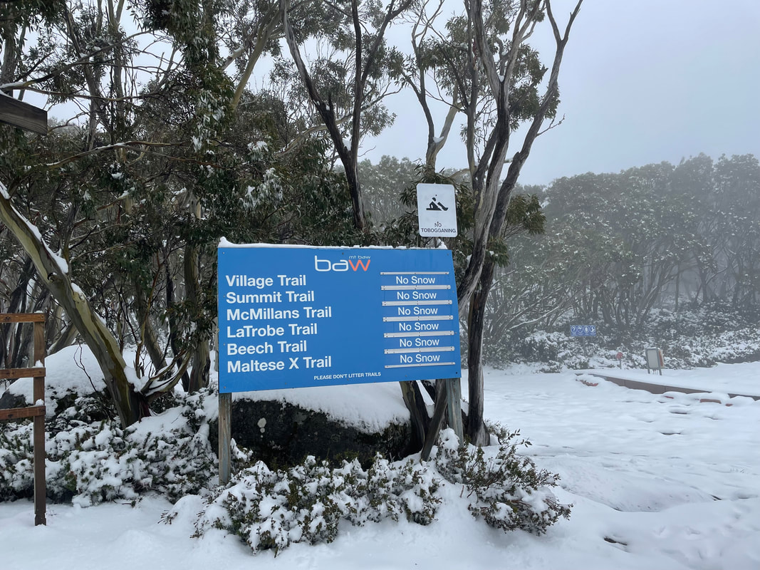 November snow on Mt Baw Baw, Victoria, Australia.