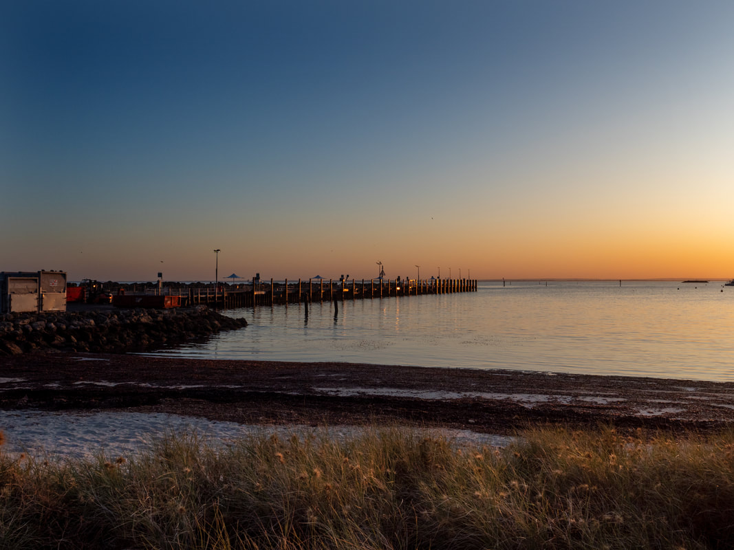 Sunrise. The Ferry Jetty, Thomson Bay, Rottnest Island, Western Australia