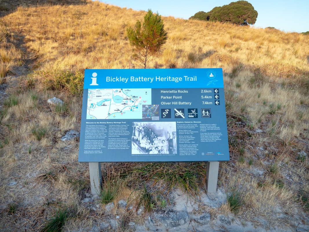 Bickley Battery Heritage Trail. Rottnest Island, Western Australia.