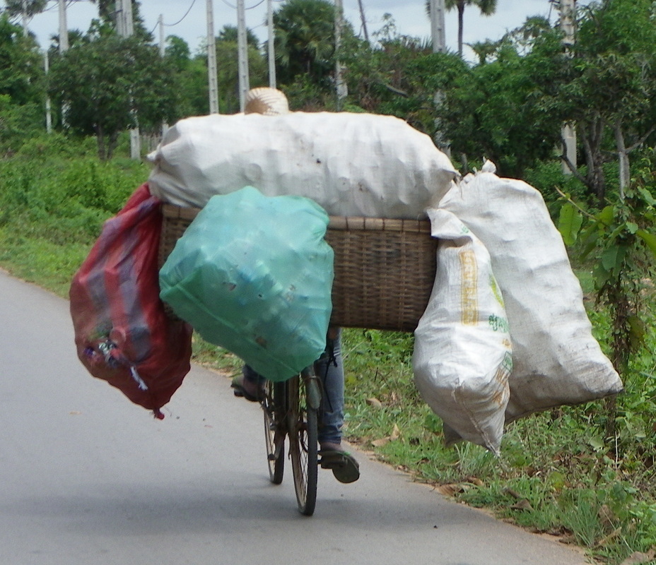 Bicycle with a large load, Siem Reap, Cambodia