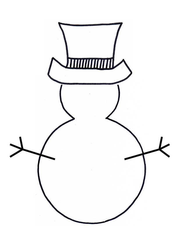 free printable template for snowman christmas craft for kids