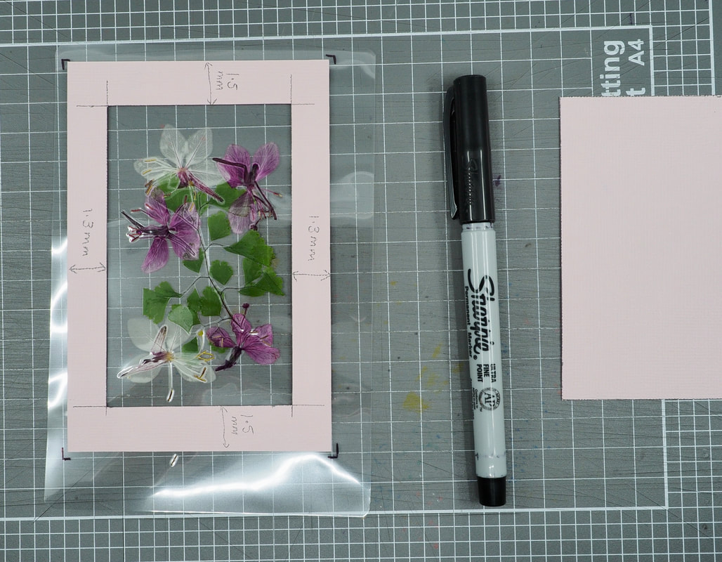 Pressed & Dried Flowers Frame Card. Free fully illustrated card making tutorial. craftnhome.com