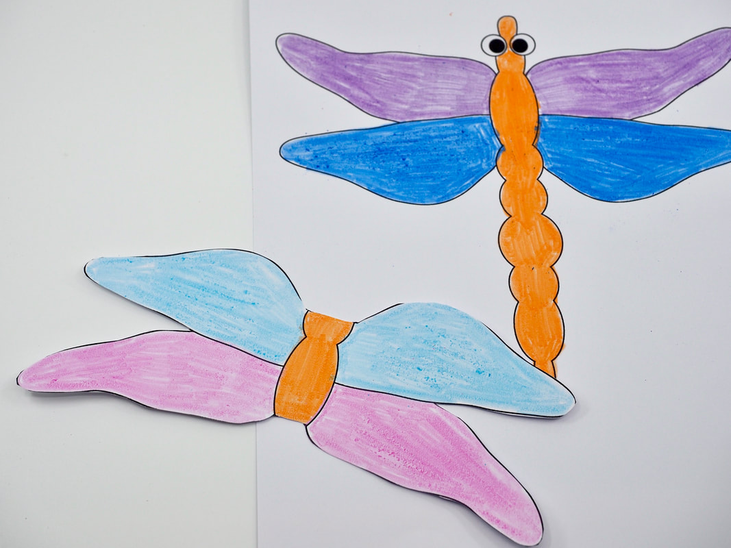 Free Dragonfly Craft for kids with templates and instructions  