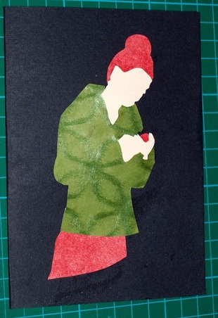 Free craft Card making silhouette lady with template and instructions
