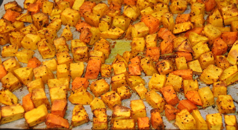 Recipe for Moroccan Spiced Roast Pumpkin and Sweet Potato for salads
