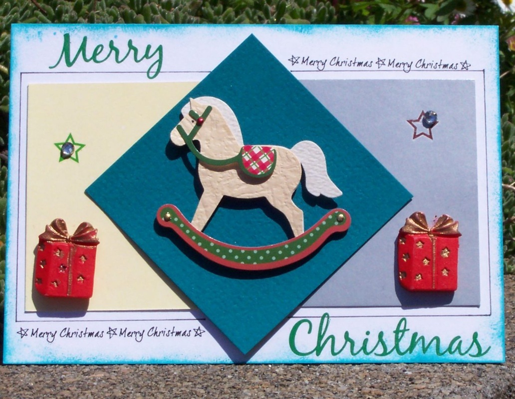 Christmas cards made using stick on embellishments 