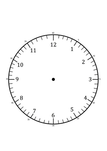 Free printable Clock face template for learning to tell the time