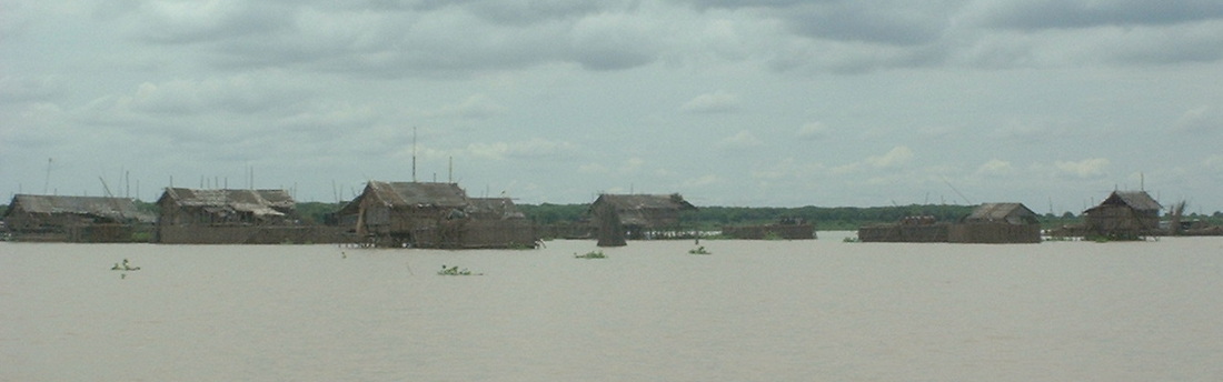 Stilted houses at the village of Kampong Phluk, Tonle Sap lake, Cambodia.