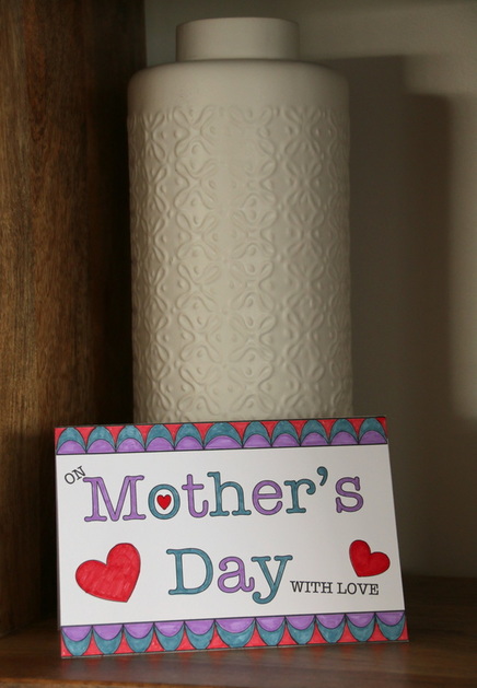 Free printable template for Mother's Day Card Craft for Kids