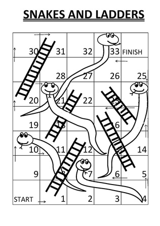 Free Snakes and Ladders Printable for kids from craftnhome.com