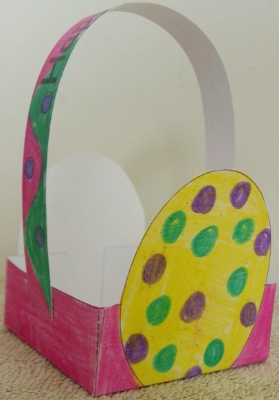 Easter Basket Craft for kids with free template and instructions. Easter Egg Design.