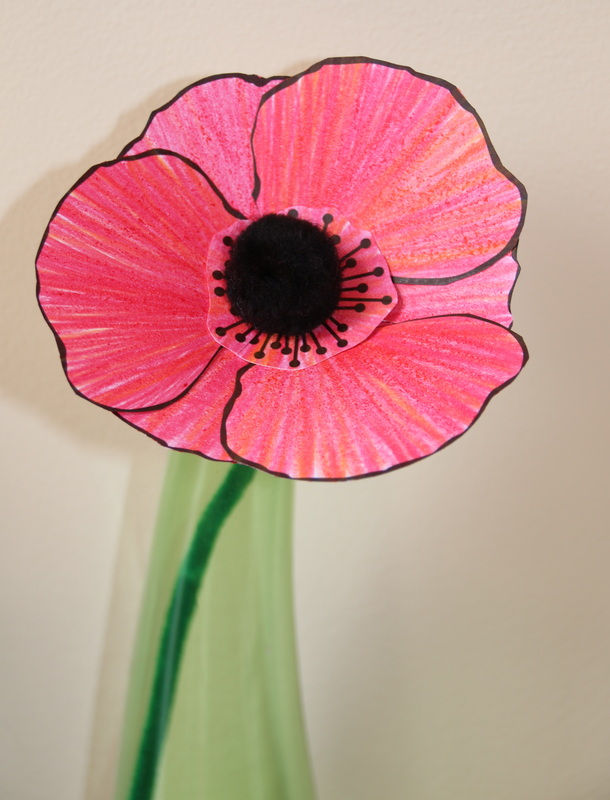 Free kids craft for Remembrance Day poppy with free printable  template and instructions