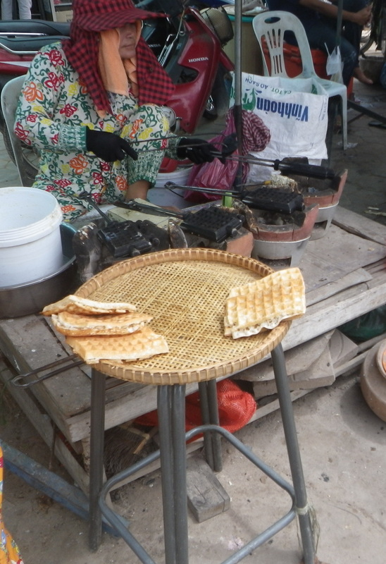 Fresh Coconut waffles, Siem Reap, Cambodia