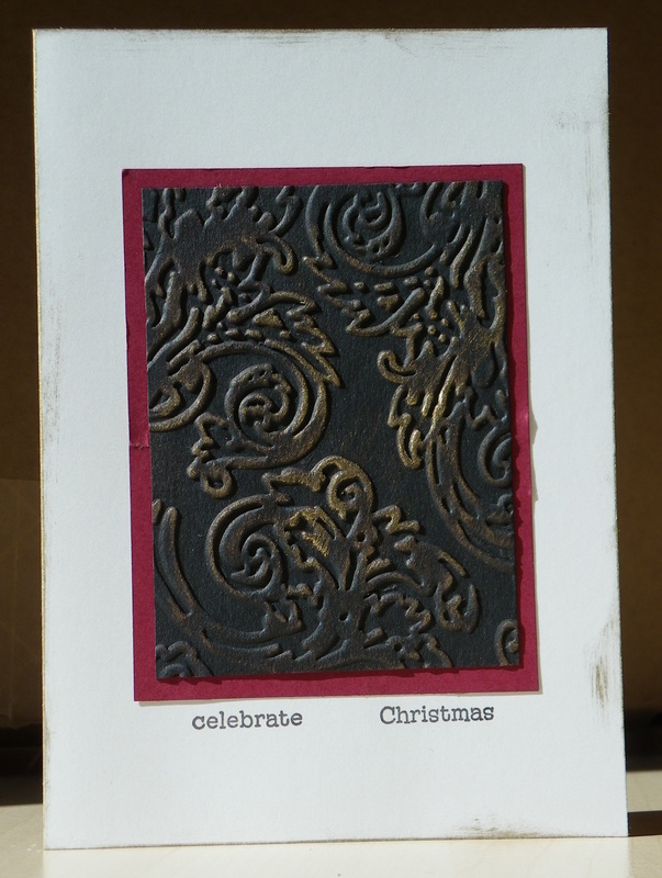 Make christmas cards using embossed and highlighted paper