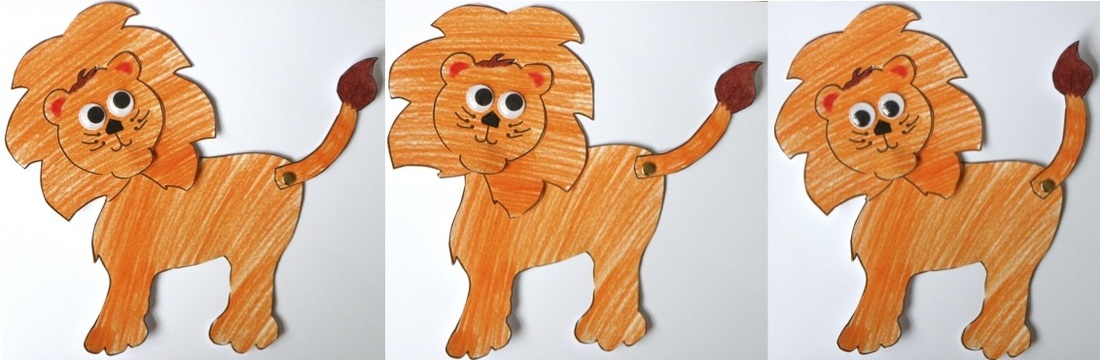 easy craft for kids a lion puppet with moving head and tail and free printable template