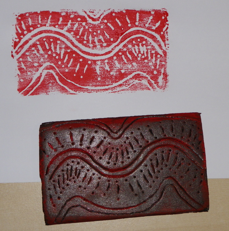 Recycle Styrofoam Trays to make easy kids craft carving prints  