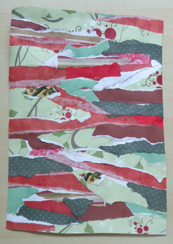 Make your own layered christmas paper from scraps for scrapbooking and card making crafts