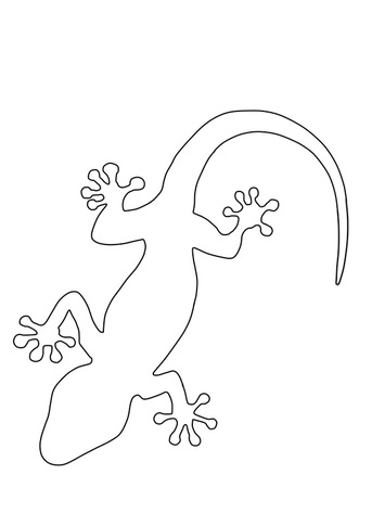 Free craft instructions and printable templates for dot painting Gecko craft for kids.