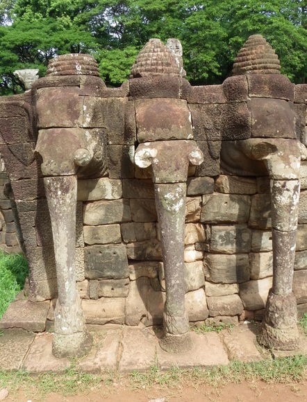 Cambodia Siem Reap TEmples Angkor Thom Terrace of the Elephants