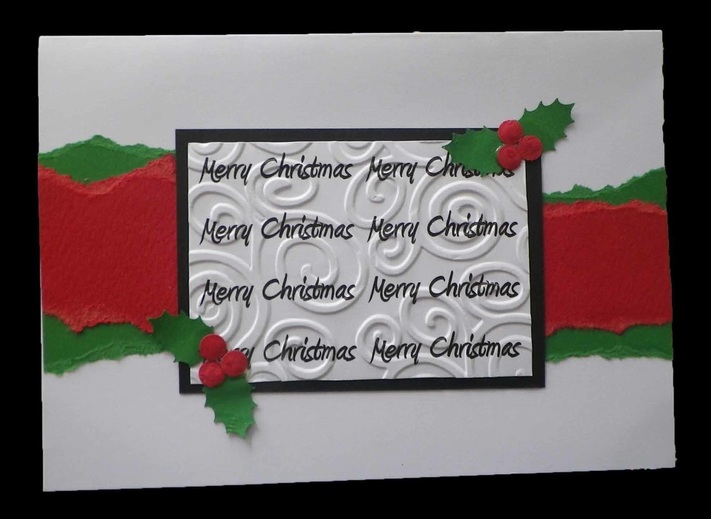 Merry Christmas card with Holly. Free printable templates.