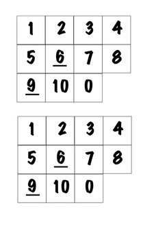 Free Printable Number Game for learning number facts of numbers that add up to ten