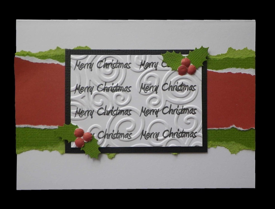 Holly Merry Christmas Card. Easy to follow Instructions for cardmaking. 