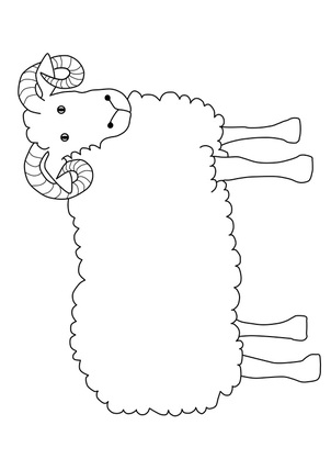 Wooly ram sheep craft for kids cotton wool glue free printable template