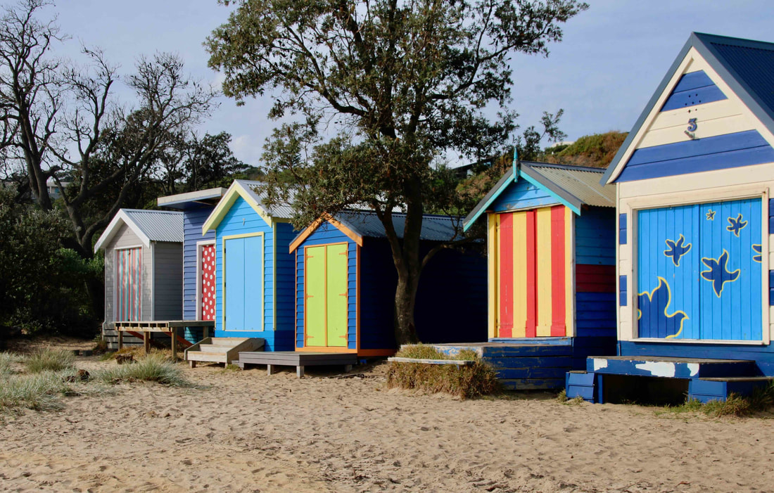 Mills Beach, Mornington. Beach Huts.