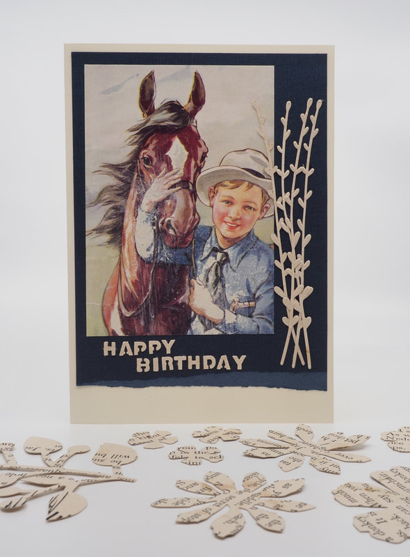 Make cards using an picture recycled from a vintage book. craftnhome.com