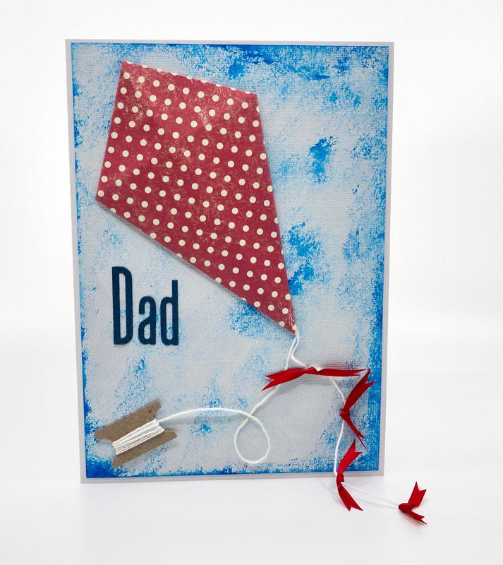 Kite Card for Dad's Birthday or Father's Day. Free instructions for DIY. craftnhome.com