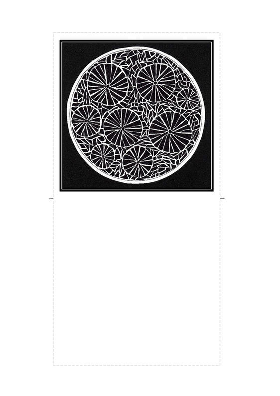 Free printable hand drawn circular flowers card craft