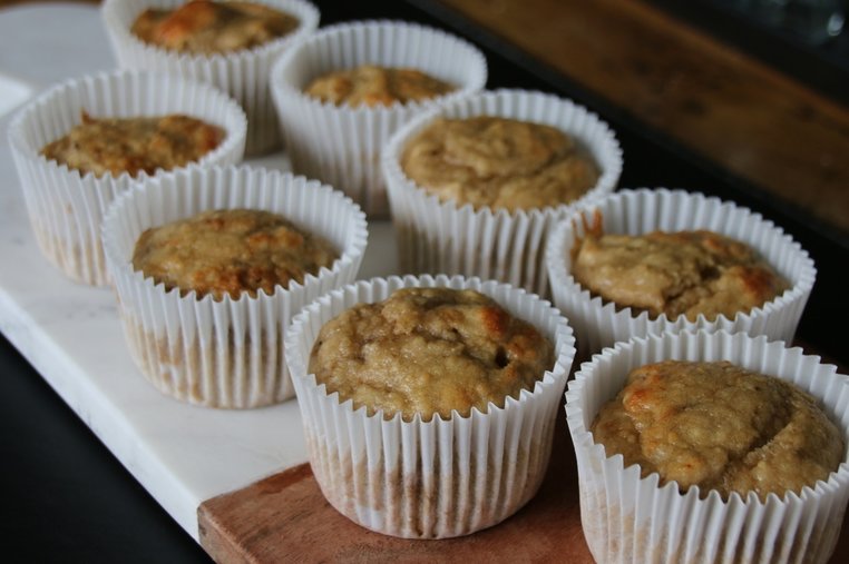 Banana Muffins. Gluten Free, Low Carb, No added Sugar, Dairy Free, Thermomix Instructions included.